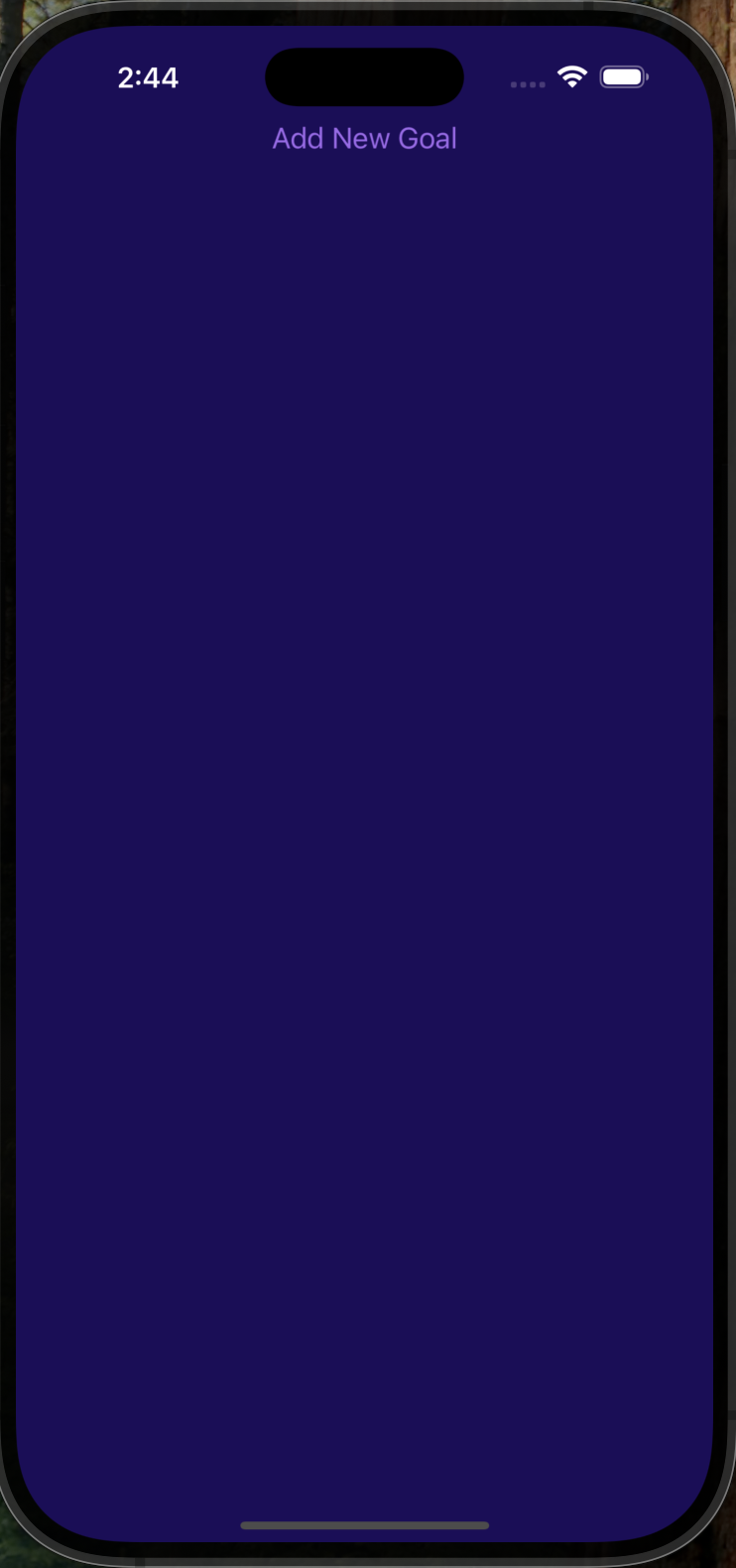RN Goals mobile app screens